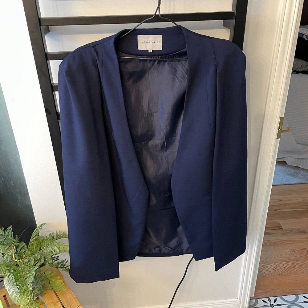 Lavish Alice Navy Cape Blazer & Pant Suit Set – Size 12 UK– Elegant & Modern